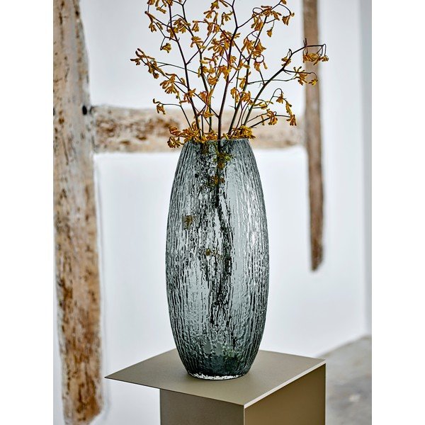 Сива стъклена ръчна изработка ваза (височина 50 cm) Brock – Bloomingville-image-1