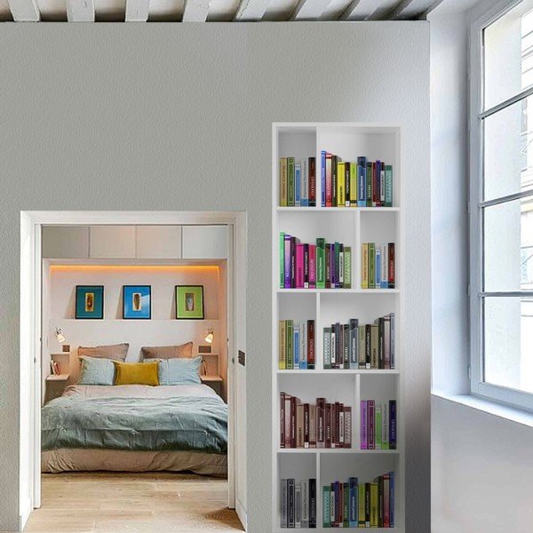 Bílá dřevěná knihovna Evergreen House Efran-image-1