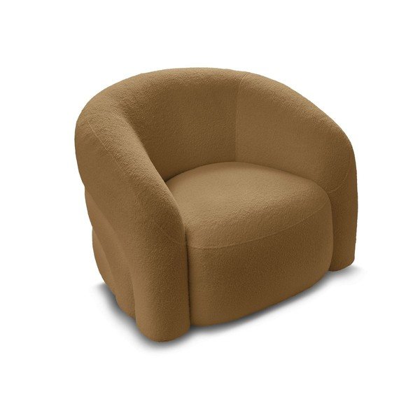 Въртящо се кресло от прежда с примки от букле в цвят горчица Elina – Bobochic Paris-image-4