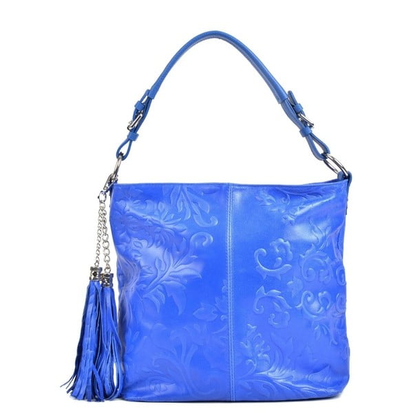 Синя кожена чанта Larto - Isabella Rhea