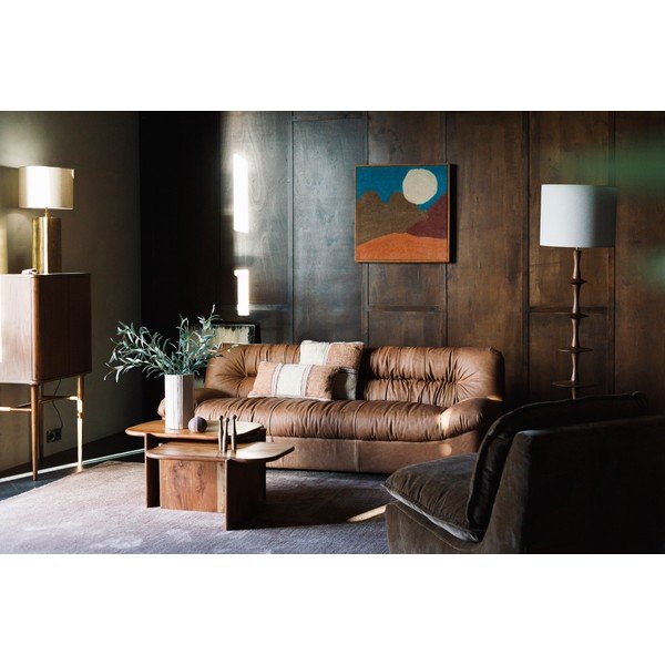 Масичка за кафе от масивна акация в естествен цвят 50x75 cm Feller – Dutchbone-image-4