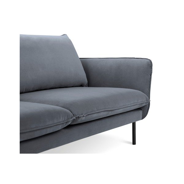 Диван от сиво кадифе , 160 см Vienna - Cosmopolitan Design-image-3
