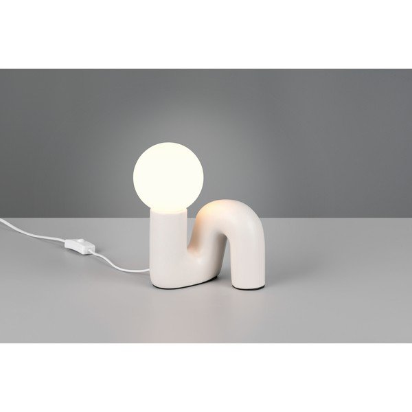 Керамична настолна лампа в цвят слонова кост (височина 21,5 cm) Quinn – Reality-image-1