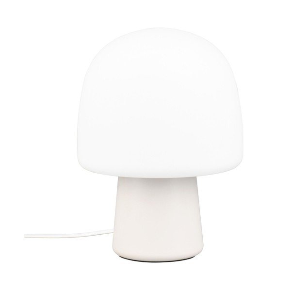 Бяла настолна лампа със стъклен абажур (височина 27 cm) Steen – Trio