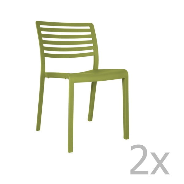 Комплект от 2 зелени градински стола Lama - Resol