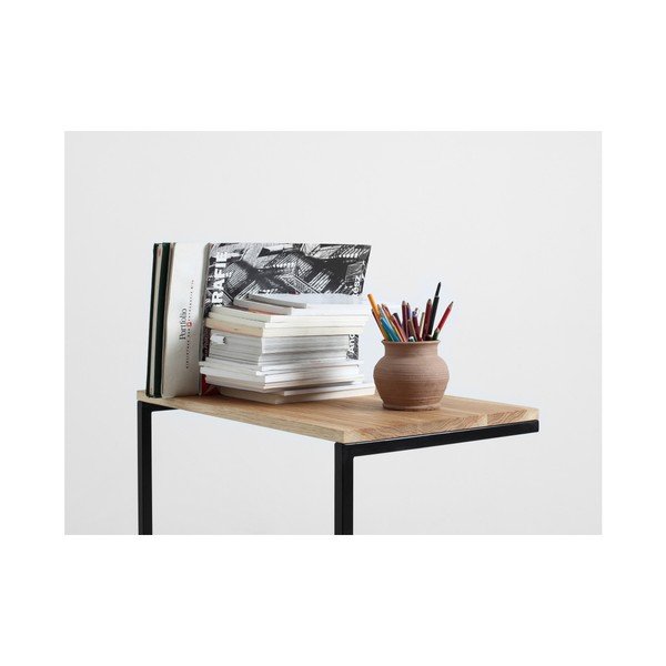 Маса с черна основа и масивен дъбов плот Lupe - CustomForm-image-3