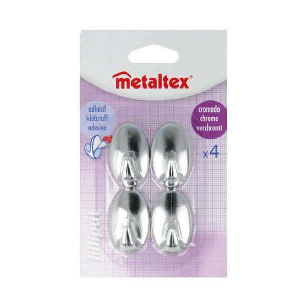Комплект от 4 пластмасови самозалепващи се кукички Greg - Metaltex-image-2