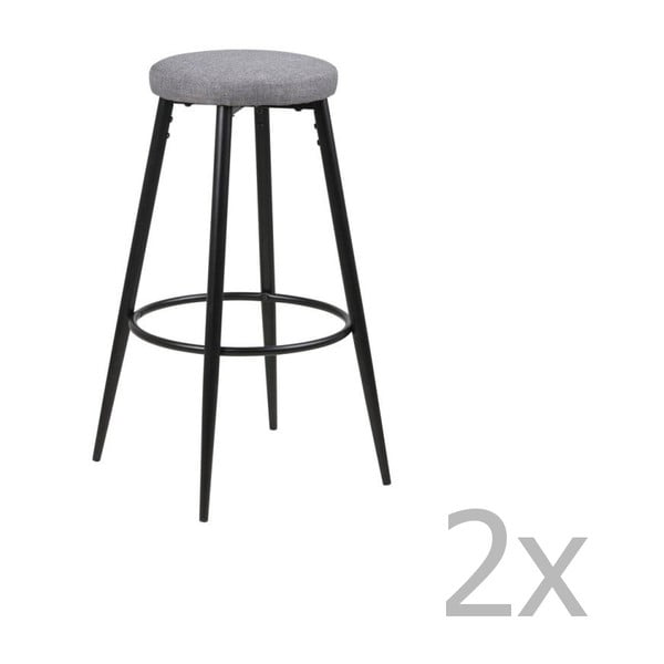 Комплект от 2 сиви бар стола Hector - Actona