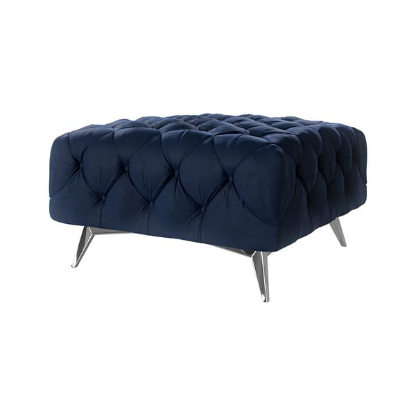 Тъмносиня кадифена табуретка Chelsea – Ropez-image-1