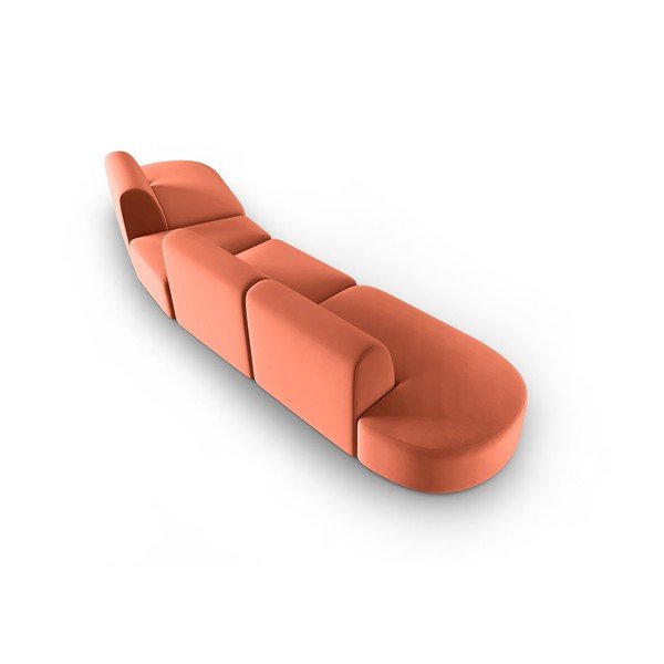 Розов кадифен диван с десен ъгъл 428 cm Paolo – Milo Casa-image-3