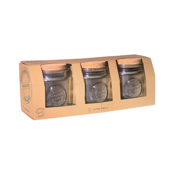 Sada 3 dóz z recyklovaného skla Ego Dekor Authentic, 800 ml-image-1