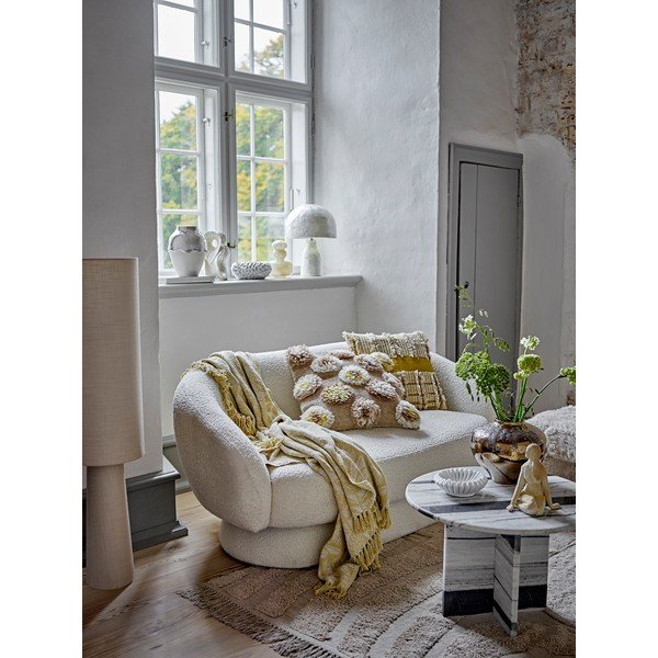 Жълто одеяло със смес от памук 130x155 cm Pratello – Bloomingville-image-1