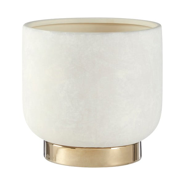 Каменна саксия за цветя в бяло-златисто Callie, ø 18 cm - Premier Housewares