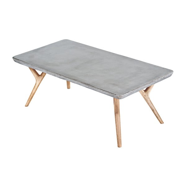 Konferenční stolek z dubového dřeva s betonovou deskou a'miou home Cona'q