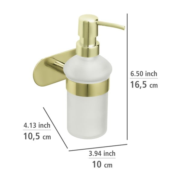 Самостоятелен дозатор за сапун от неръждаема стомана в златист цвят 0,2 л Orea Gold - Wenko-image-3