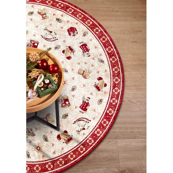 Червен  кръгъл килим с коледен мотив със смес от памук ø 160 cm Toy's Delight Red Christmas – Villeroy&Boch-image-3