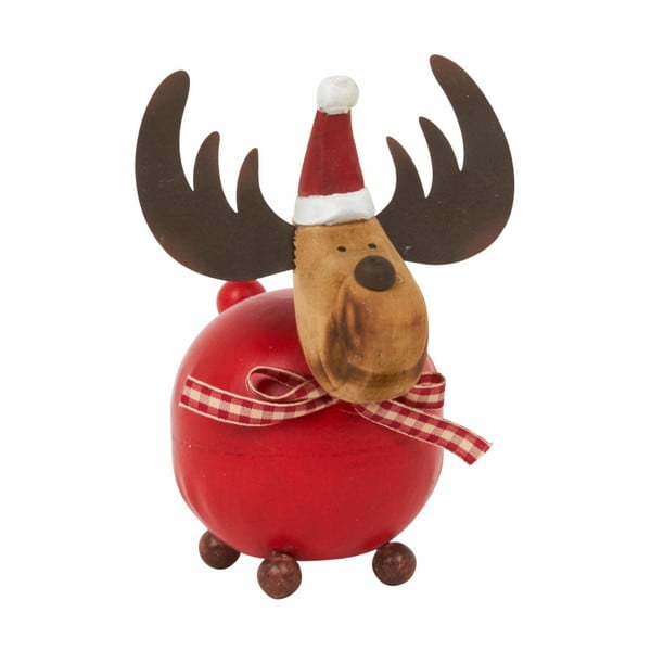Dekorace Archipelago Red Round Reindeer, 14 cm