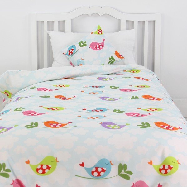 Детска памучна завивка и възглавница , 140 x 200 cm Little Birds - Mr. Fox-image-1