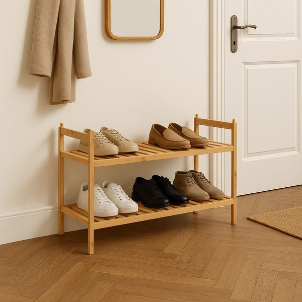 Бамбукова стойка за обувки в естествен цвят 69x35x25 cm Noris – Bonami Essentials-image-1