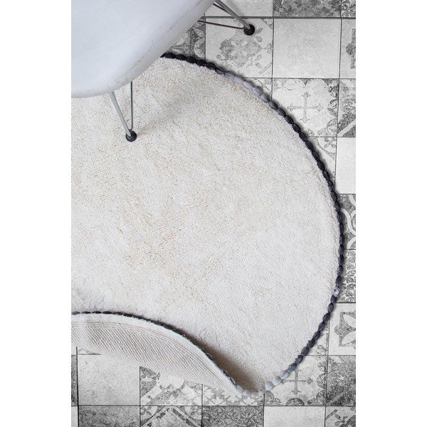Кремава памучна постелка за баня Irya Home Collection , ø 90 cm Ronan - Foutastic-image-1
