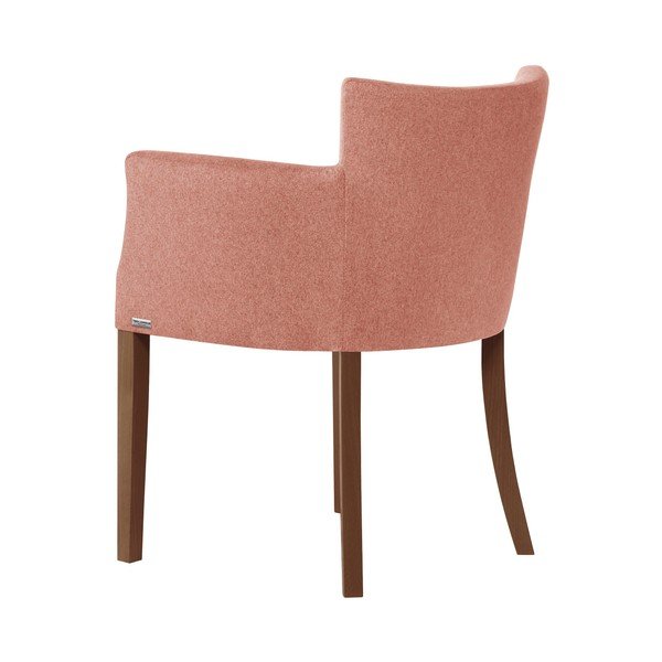 Růžová židle s tmavě hnědými nohami z bukového dřeva Ted Lapidus Maison Santal-image-1