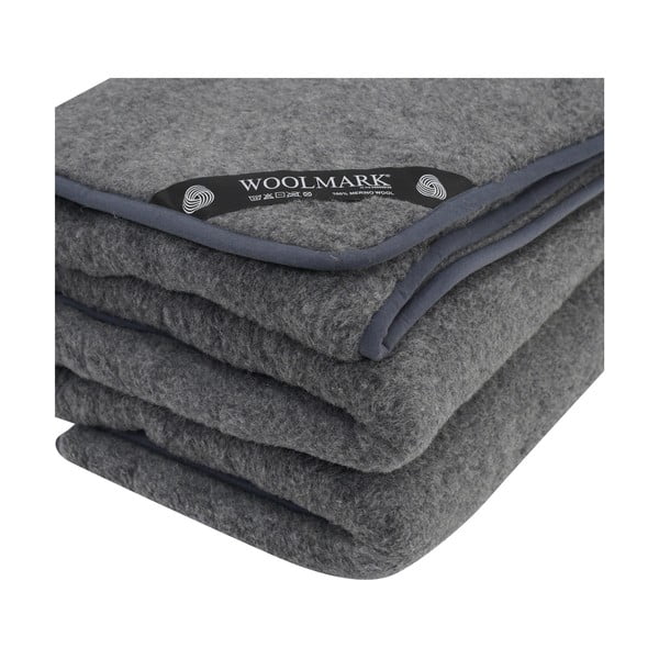 Тъмносиво одеяло от мериносова вълна Одеяло, 135 x 200 cm - Native Natural-image-1