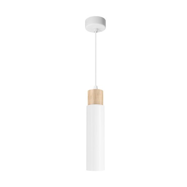 Висяща лампа с метален абажур в бял и естествен цвят Claro - Candellux Lighting