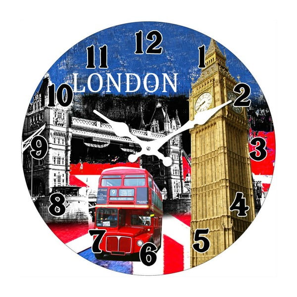 Стъклен часовник в Лондон, 34 cm - Postershop