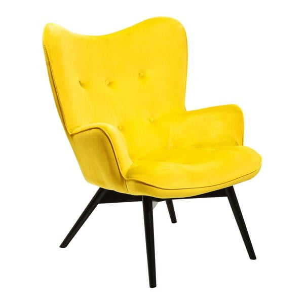Жълт фотьойл Vicky Velvet - Kare Design