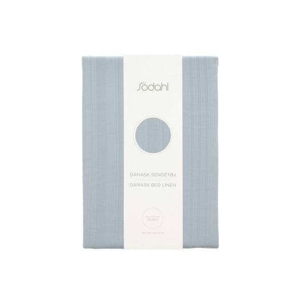 Светлосиньо единично удължено спално бельо от дамаск 140x220 cm Noble – Södahl-image-4