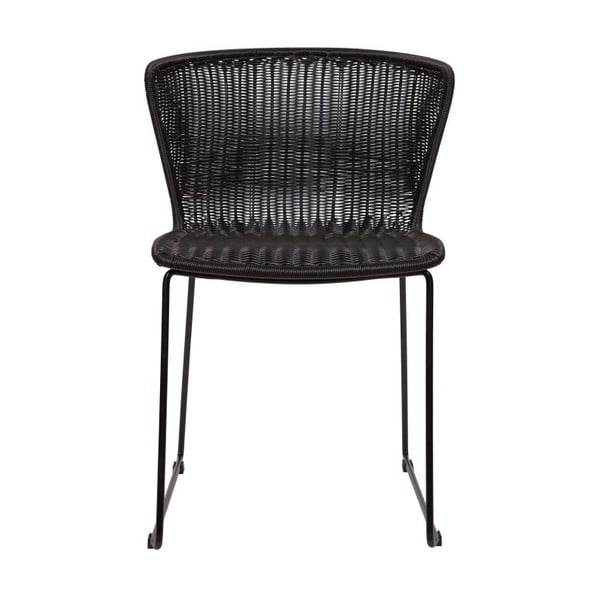 Черни градински столове в комплект 2 бр. от изкуствен ратан Wings – WOOOD-image-3