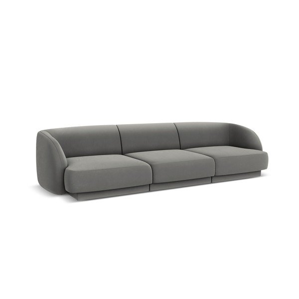 Сив кадифен диван 259 cm Miley - Micadoni Home-image-2