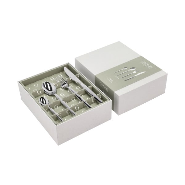 Прибори за хранене от неръждаема стомана в сребрист цвят 16 бр. Twist – Gense-image-1