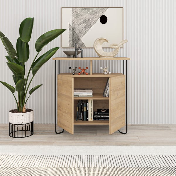 Шкаф в дъбов декор в естествен цвят 80x80 cm Dilly - Marckeric-image-4