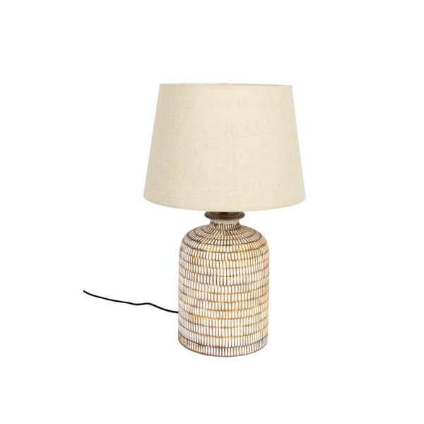 Бежова настолна лампа с ленен абажур Russel - Dutchbone