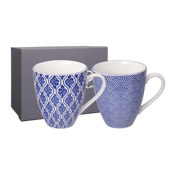 Sada 2 modrých porcelánových hrnků Tokyo Design Studio Dots & Clouds