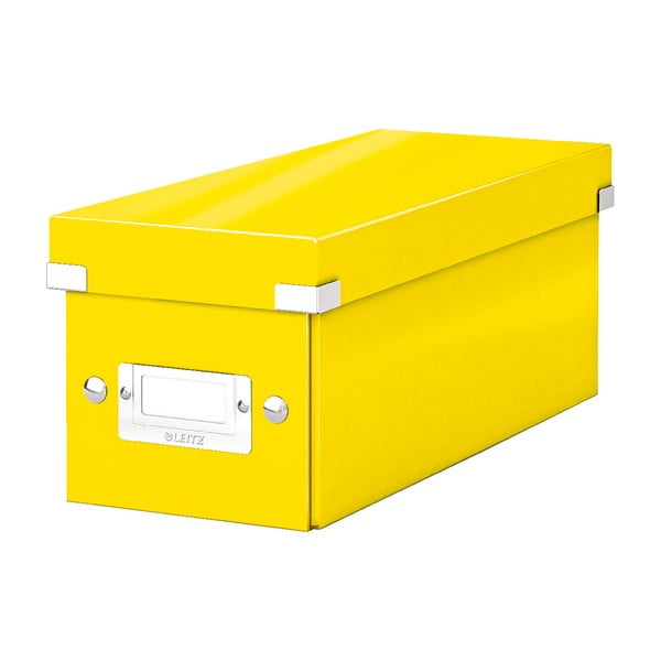 Жълта картонена кутия за съхранение с капак 14x35x14 cm Click&Store – Leitz