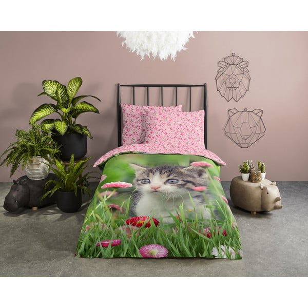 Памучно детско спално бельо за единично легло 140x200 cm - Good Morning-image-1