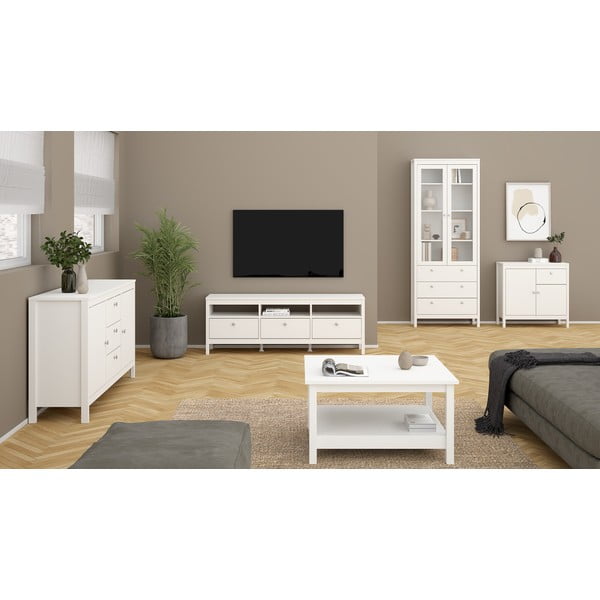 Бял нисък скрин 82x80 cm Madrid – Tvilum-image-1