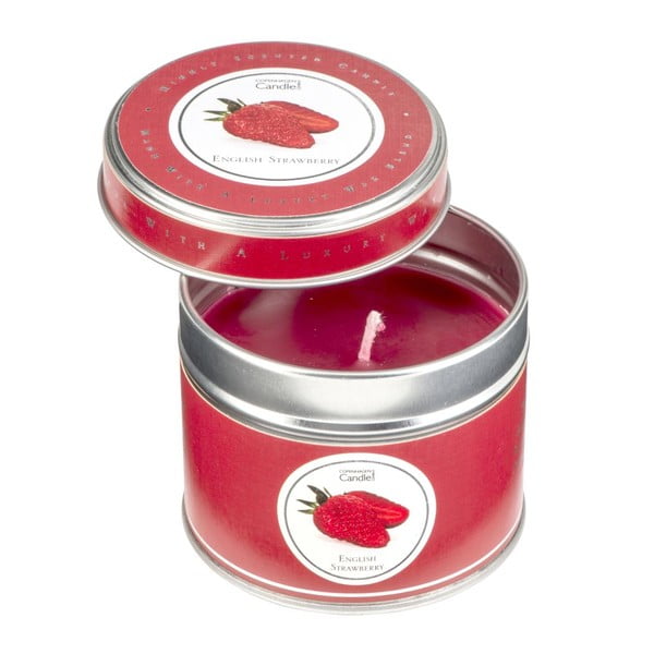Aroma svíčka v plechovce s vůní jahod Copenhagen Candles, doba hoření 32 hodin