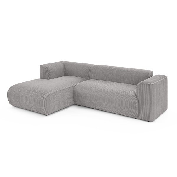 Светлосив ъглов диван от рипсено кадифе (ляв ъгъл) Merid  – Ropez-image-2