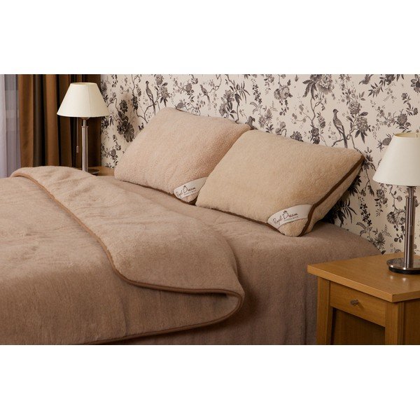 Světle hnědá deka z merino vlny Royal Dream Quilt, 160 x 200 cm-image-1