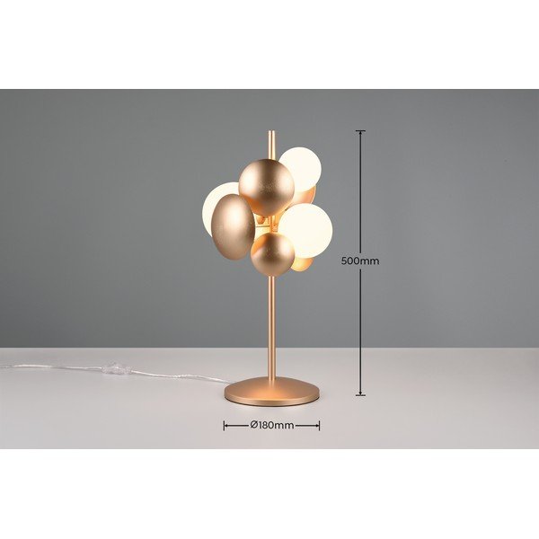 Настолна лампа със стъклен абажур в златисто и бяло (височина 50 cm) Bubble - Trio Select-image-4