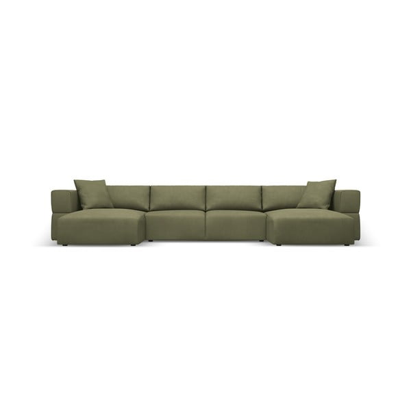 Светлозелен ъглов U-образен диван Esther – Milo Casa