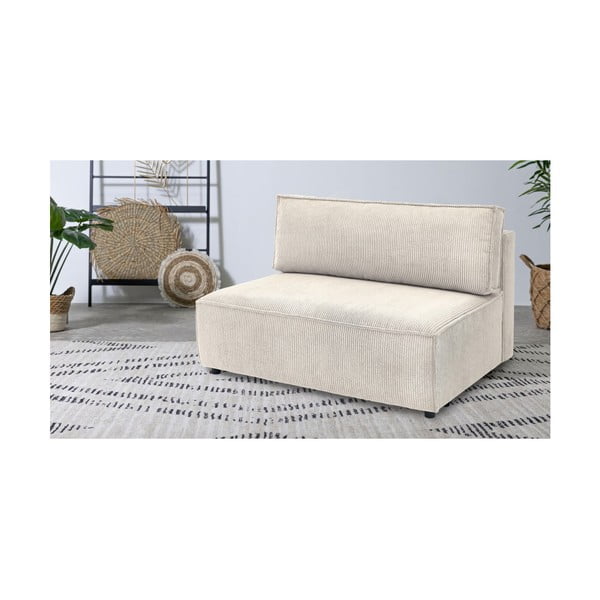 Кремав модул за диван от велур, централна част Nihad modular - Bobochic Paris-image-1