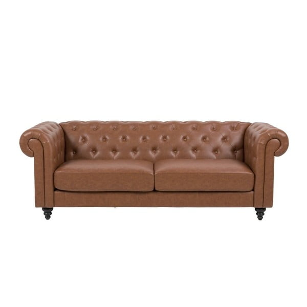 Кафяв диван от изкуствена кожа , 219 см Charlietown - Actona