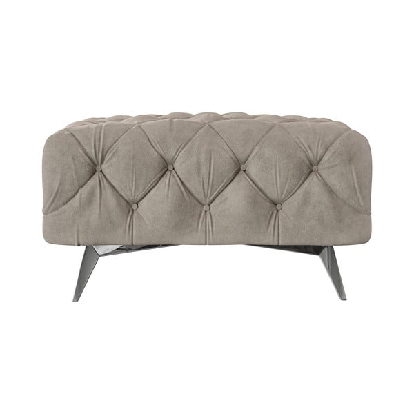 Сиво-бежова кадифена табуретка Chelsea – Ropez-image-3