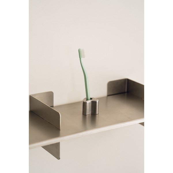 Метален държач за четки за зъби в сребрист цвят Mis – noo.ma-image-1