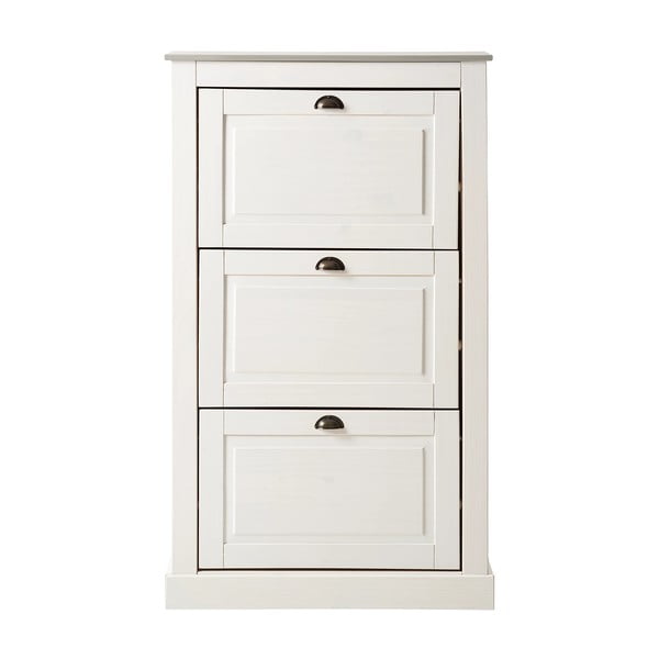 Бяла накланяща се стойка за обувки от масивен бор Toby – Støraa-image-2