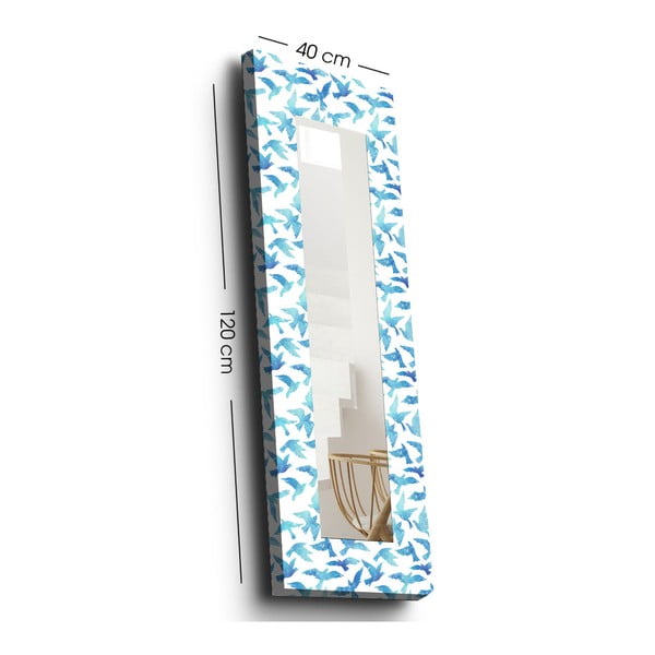 Стенно огледало с дървена рамка 40x120 cm - Wallity-image-4